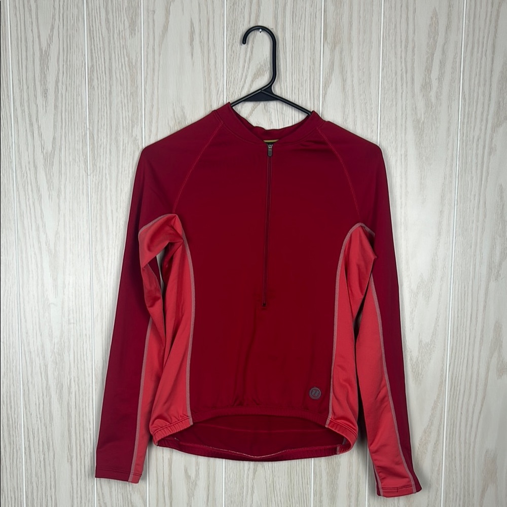 Novara Women's Red Long Sleeve Half-Zip Long Sleeve Cycling Jacket, S